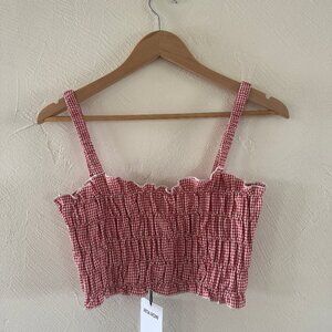 Red Gingham Crop Top